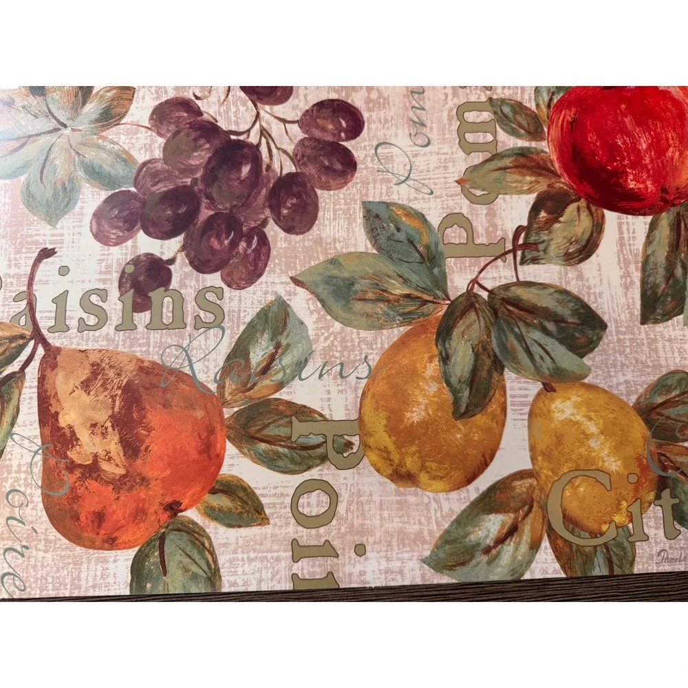 Pamela Gladding Y2K Rustic Fruit Placemats‎ Set of 2 Apple Pear Grapes Made USA